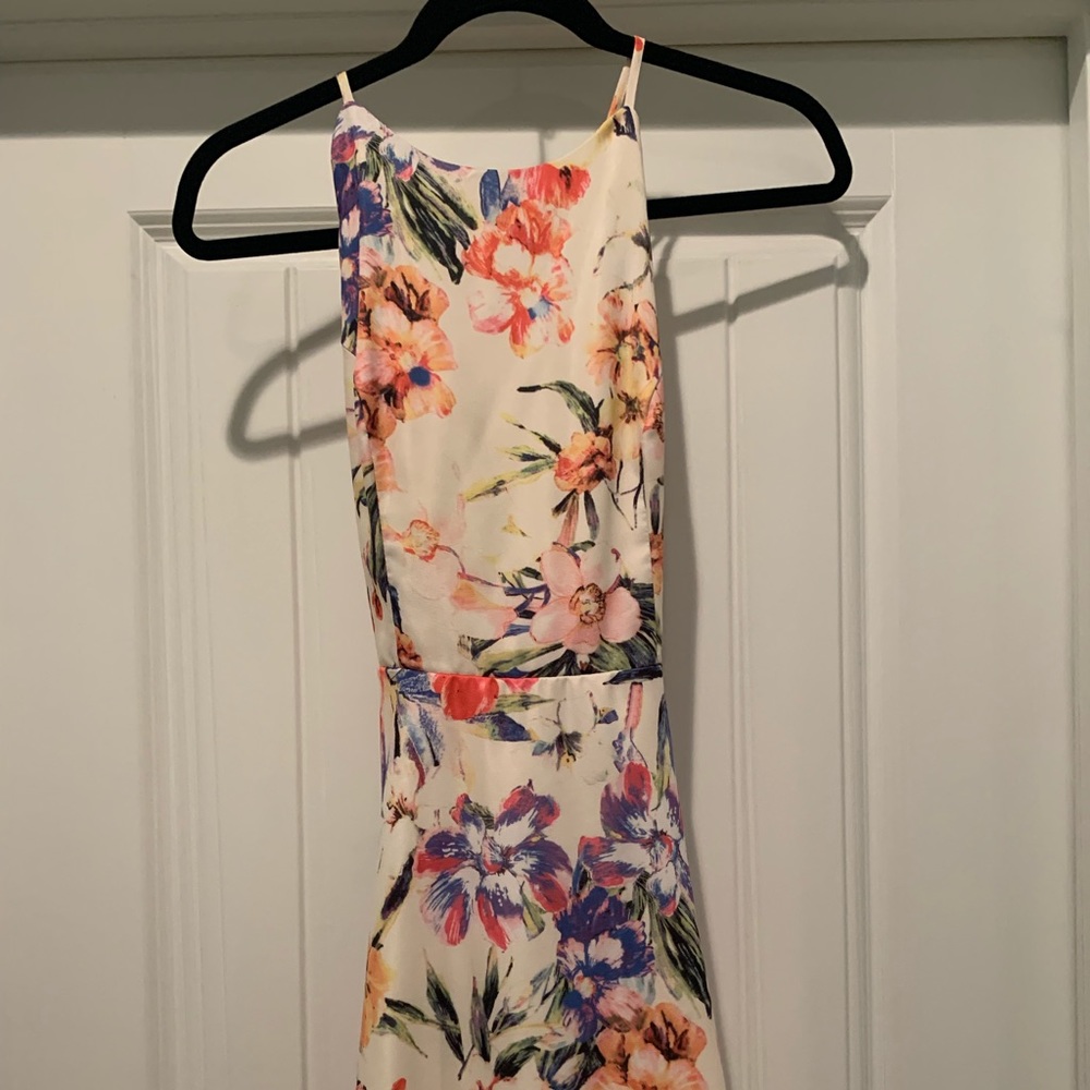 Floral backless skater dress